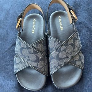 Coach Adora Sandal in Signature Chambray
Color: Midnight Navy
Size: 7.5